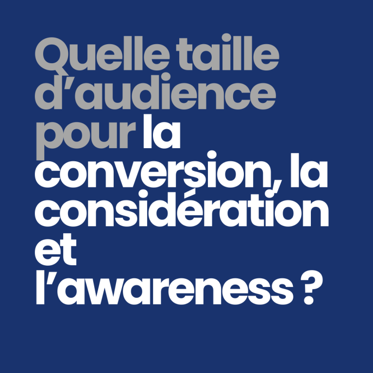 Quelle taille d’audience pour la conversion, la considération et l’awareness ?